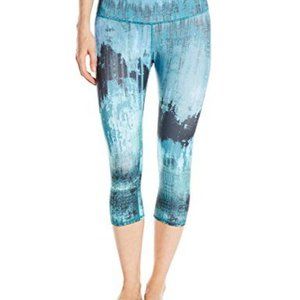 Alo Yoga Teal Desert Sunset Crop Capri